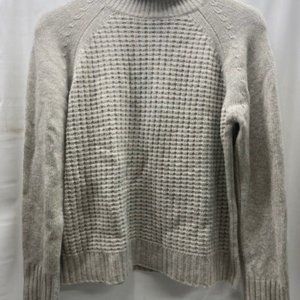 Nili Lotan Mock Neck Waffle Stitch Sweater in Grey, Size Small- NEW